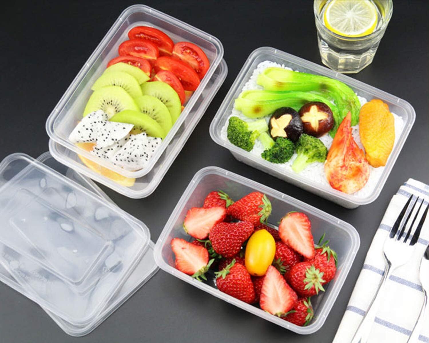 Premium Reusable Food Containers with Lids – 2000ml, 96 Pack