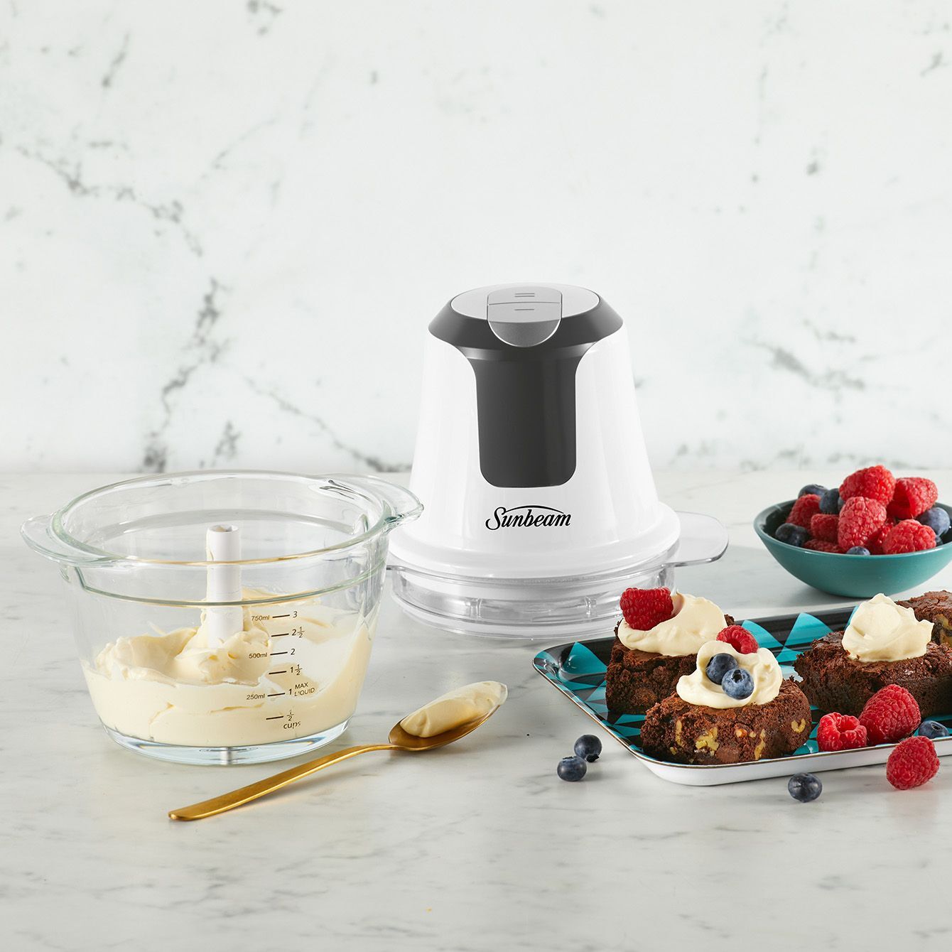 Sunbeam Mini Glass MultiChopper Food Processor - White - SuperSaverAU - view 3