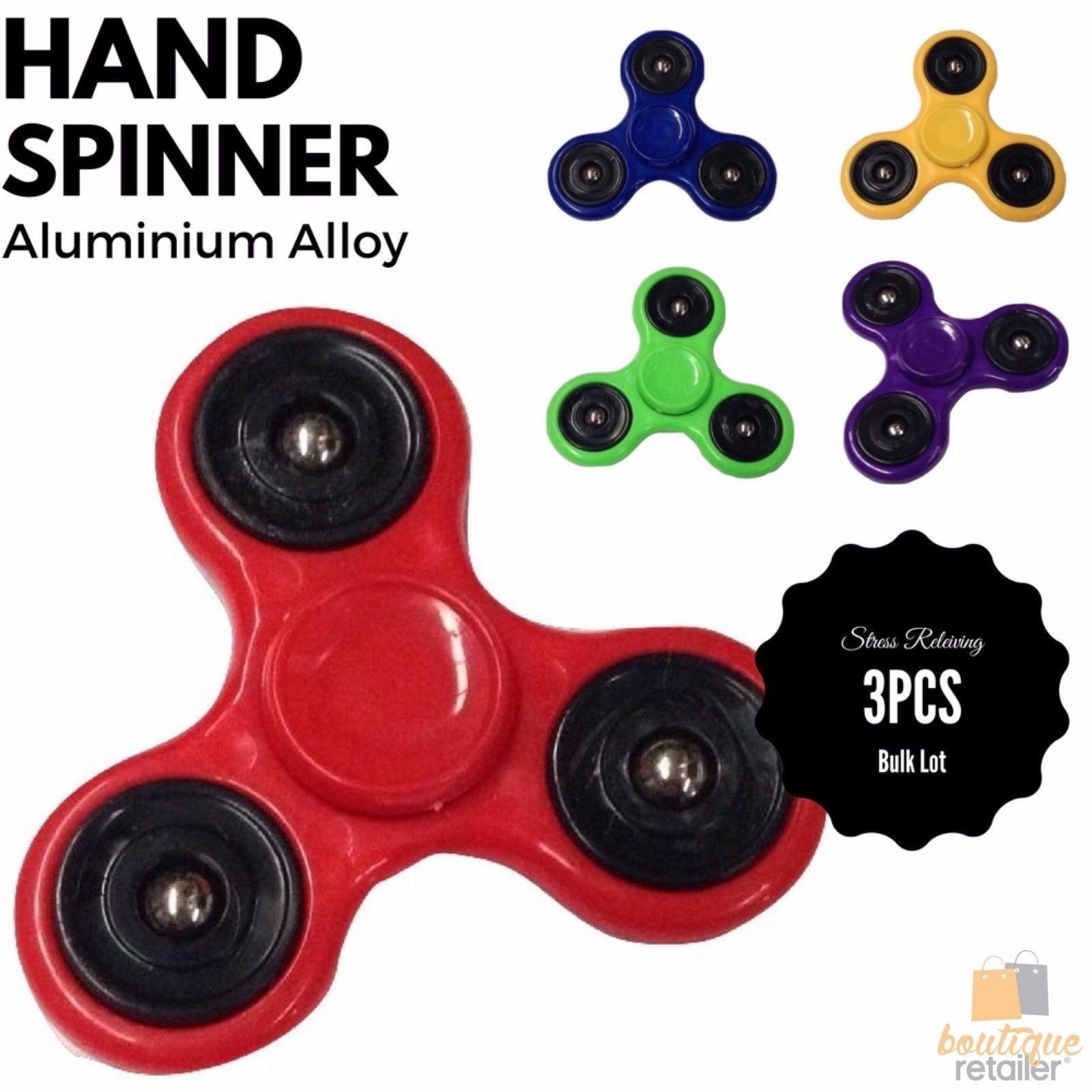 3pcs Fidget Hand Finger Spinner Focus Stress Reliever Toys For Kids Adults - SuperSaverAU - view 10