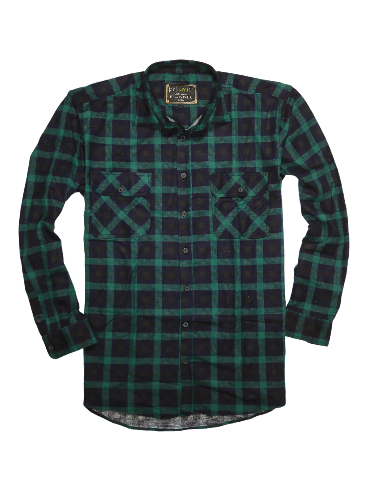 Premium Men's Green Navy 100% Cotton Flannelette Shirt L