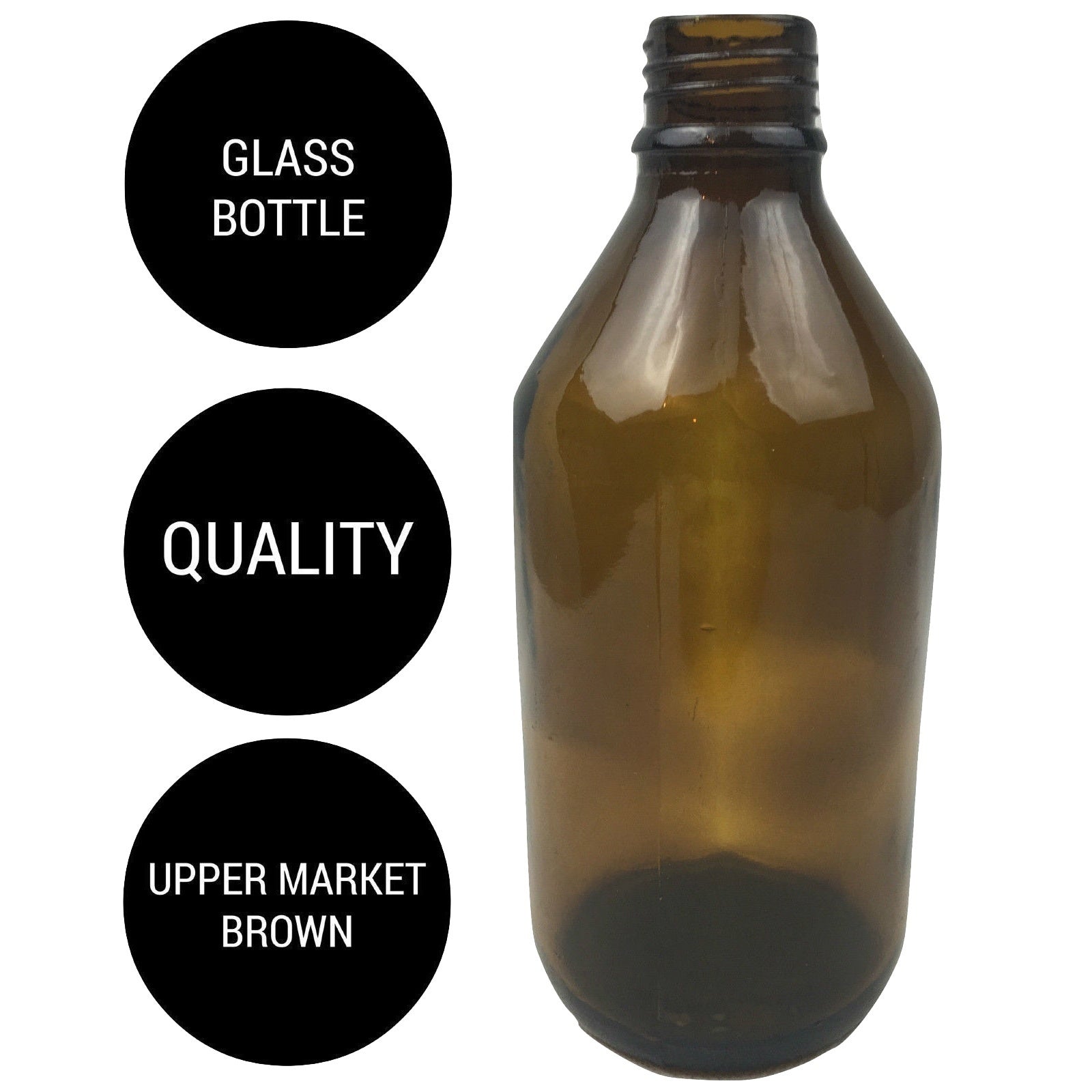 Premium Brown Glass Plinking Target Bottle without Lid - 600ml