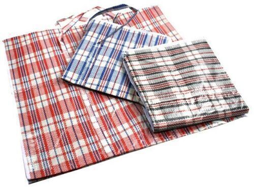 Premium Large Stripe Zip Storage Bags with Handles - 65 x 60 x 25cm, 10 Pack