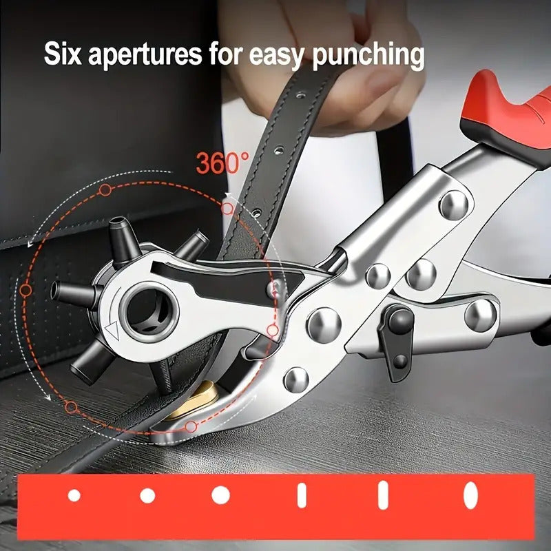 Multi-Size Leather Belt Eyelet Hole Punch Puncher Plier Revolving Handcraft Tool - SuperSaverAU - view 6