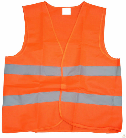 Premium Hi Vis Safety Vest with Reflective Tape - Orange, One Size