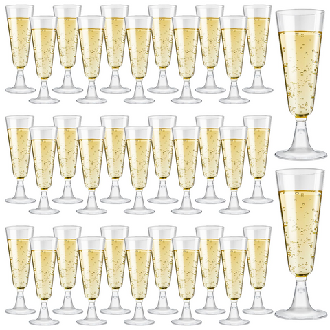 144x 210ml Premium Plastic Wine/Champagne Glasses Flutes Bulk - Clear - SuperSaverAU - view 1