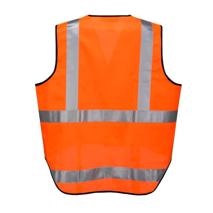 HUSKI Hi Vis Patrol Vest 3M Reflective Tape Safety Workwear High Visibility - Orange - L - SuperSaverAU - view 4