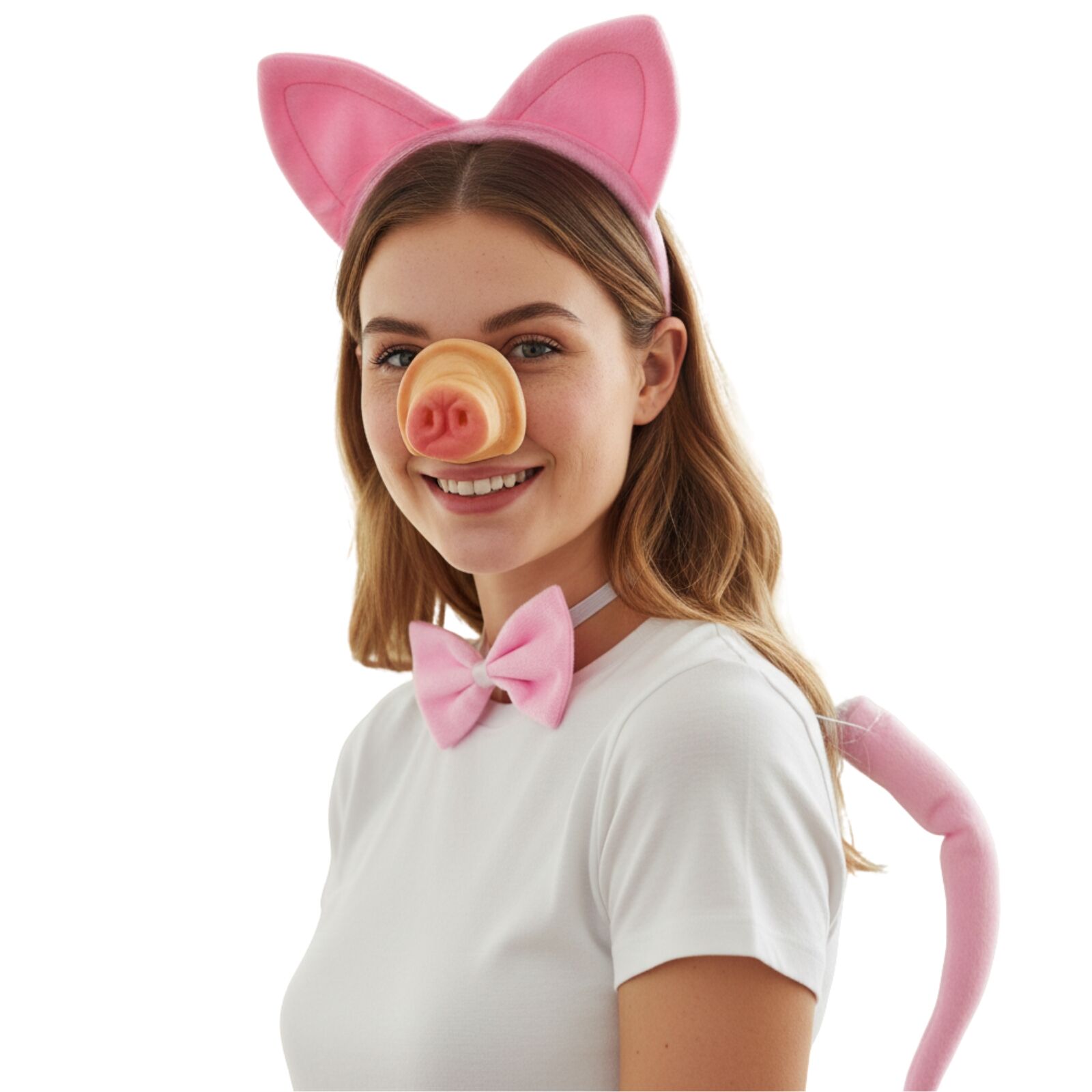 4pcs PIGGY SET Party Costume Accessories Animal Headband Bow Tie Nose Halloween - SuperSaverAU - view 3