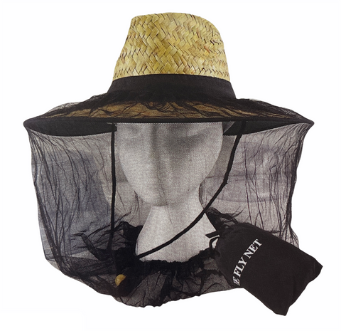 Premium Mosquito Hat Net Head Protector - Black