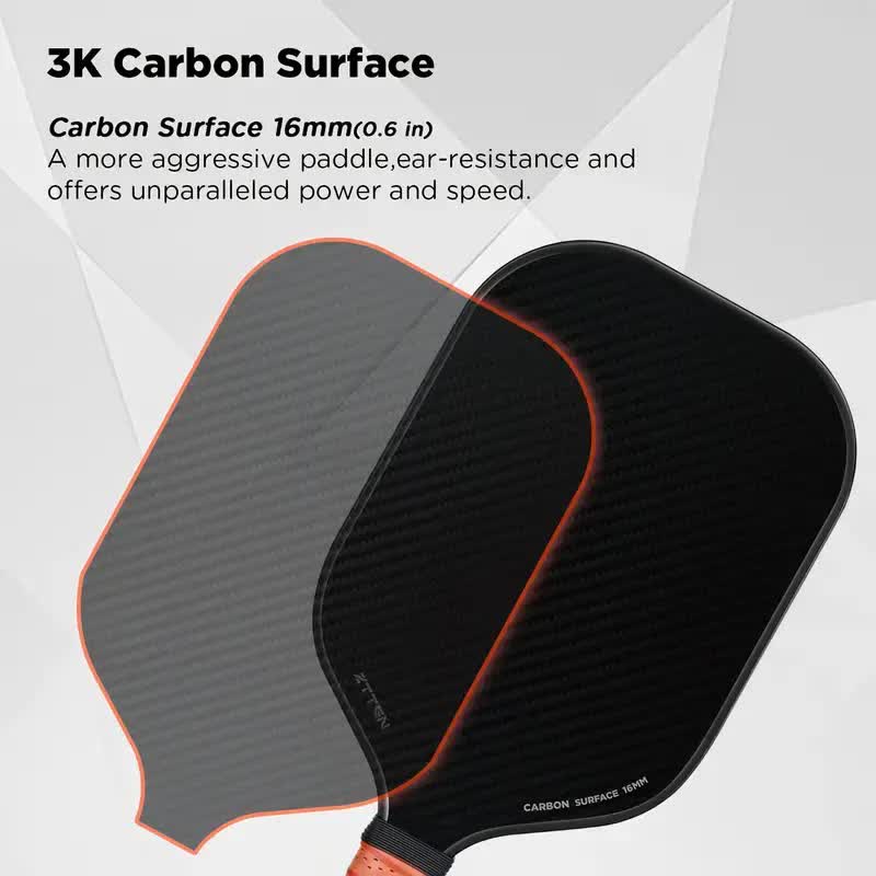 3K Graphite Carbon Fiber Pickleball Paddle, 225.7g, Polypropylene Core, Ultra-Comfort Grip - SuperSaverAU - view 4