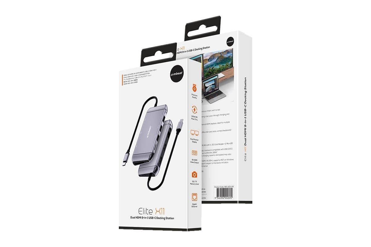 mBeat Elite X11 Dual HDMI MST 9-in-1 USB-C Docking Station