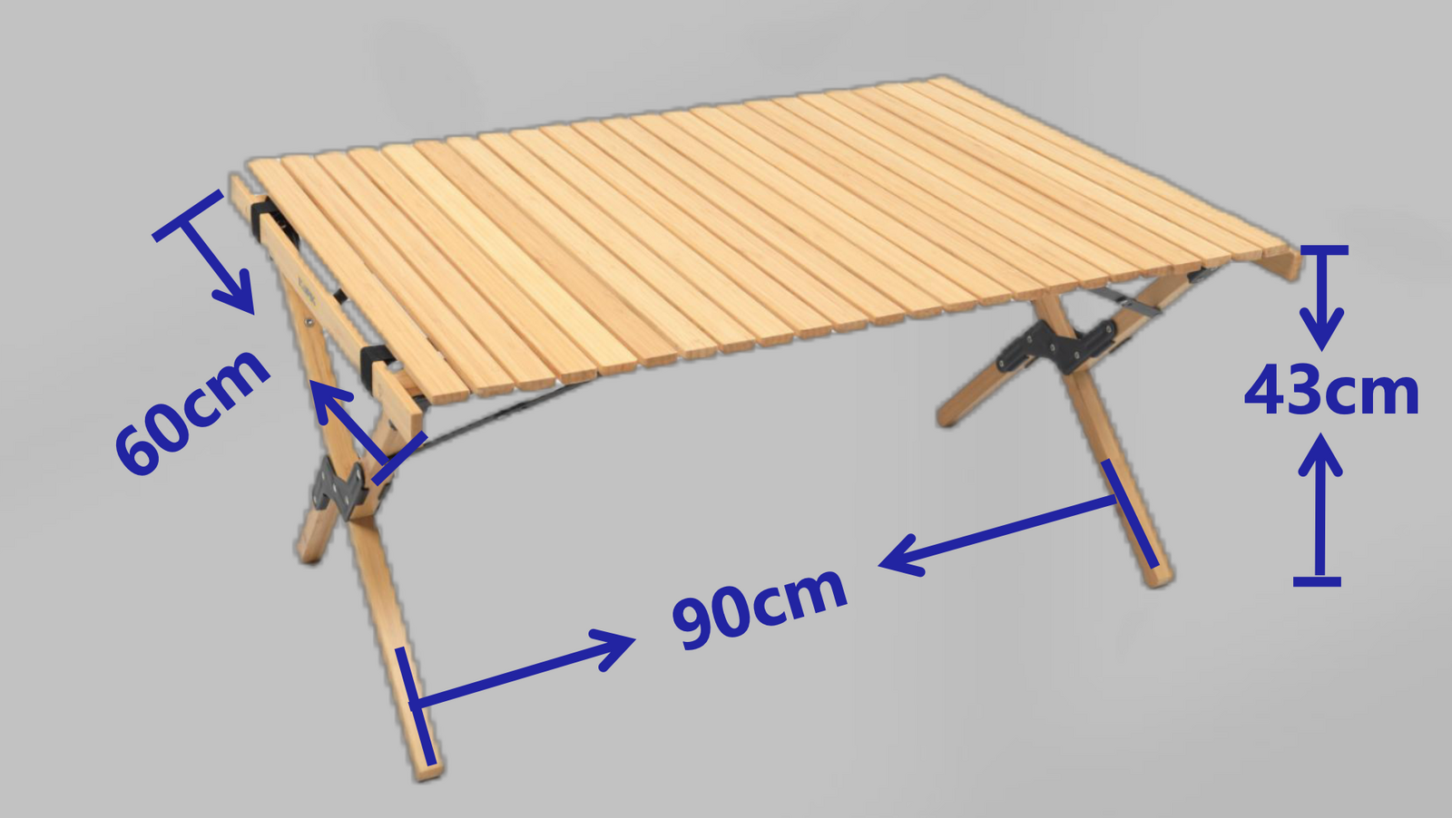 Premium Folding Bamboo Camping Table - 60 x 93cm
