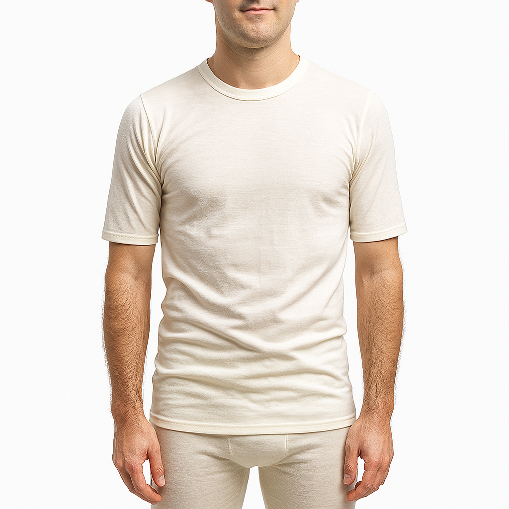 MERINO SKINS Natural 100% Merino Wool Short Sleeve Thermal Top Medium 96cm