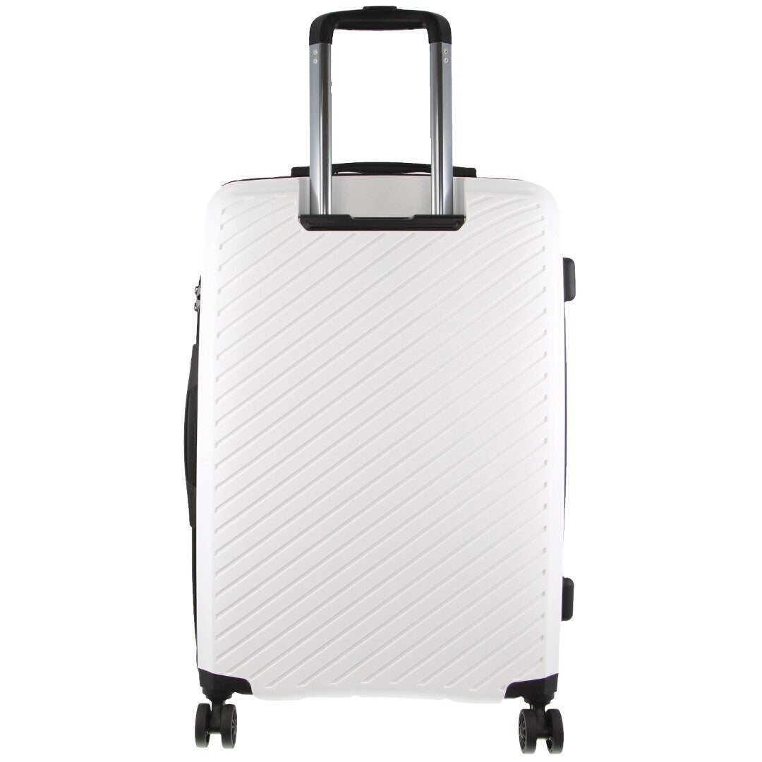 Pierre Cardin Milleni Checked Luggage with TSA Lock - White 75cm, 124L