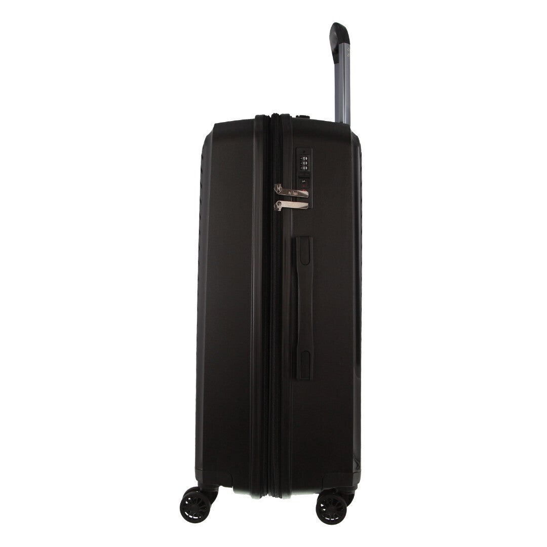 Pierre Cardin Inspired Milleni Checked Luggage Bag 65cm (82.5L) - Black, TSA-Approved, Expandable - SuperSaverAU - view 3