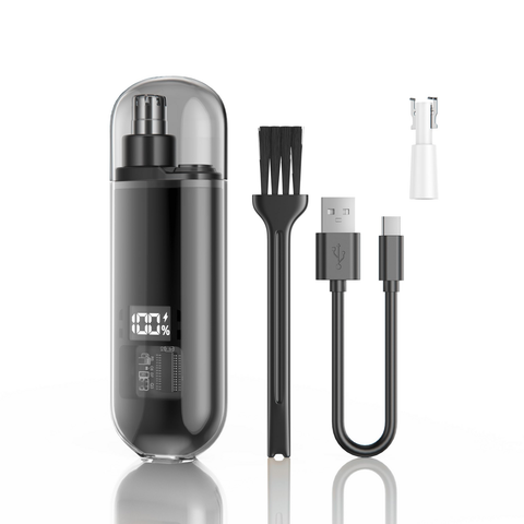 G'DAY SIR Black USB-C Rechargeable Nose Hair Trimmer with LCD Display