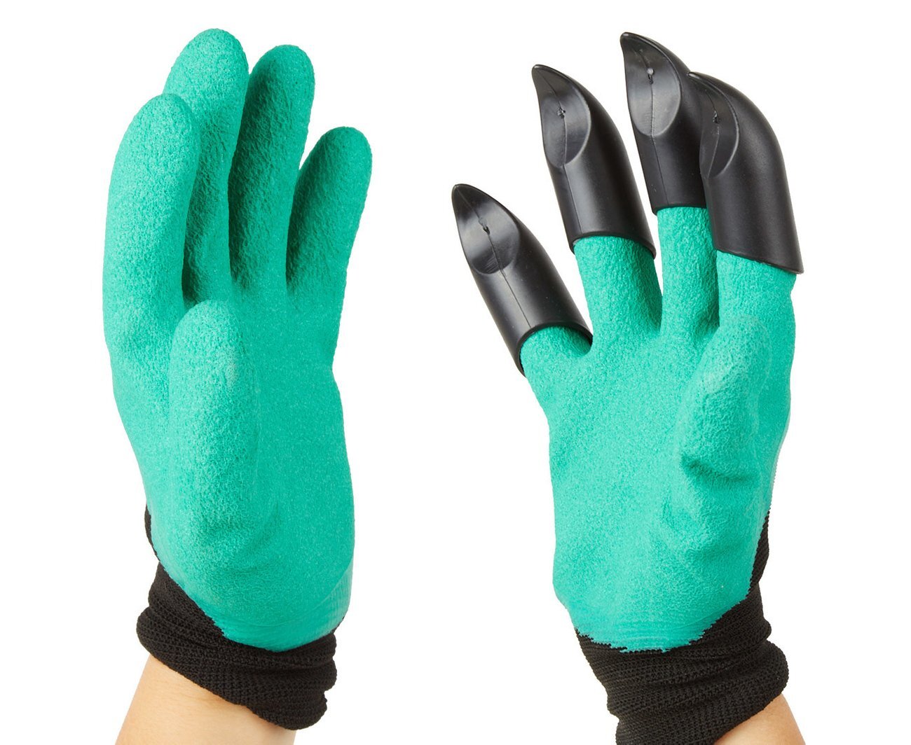 Garden Guru Waterproof Garden Gloves with Digging Claws - Green/Black