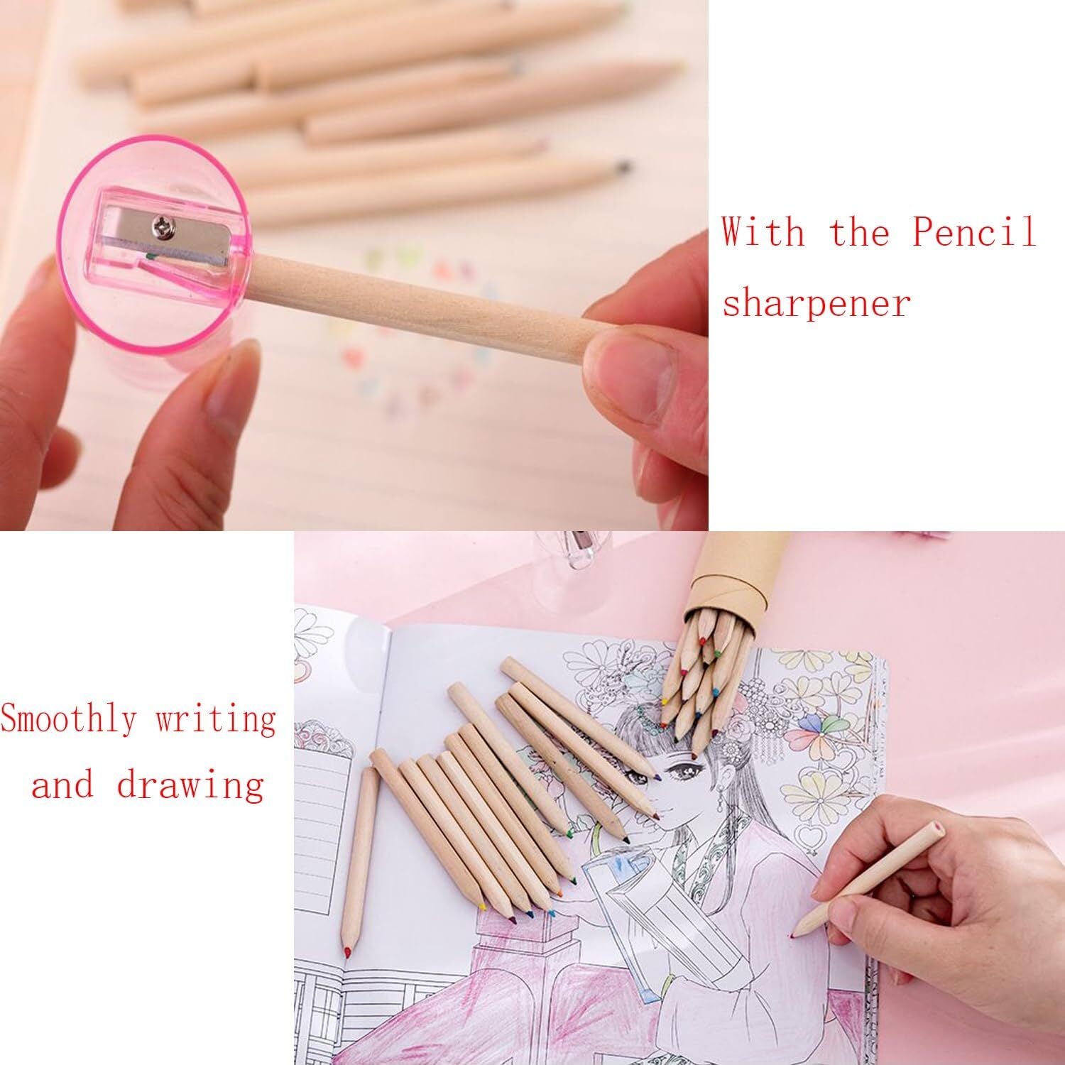 Premium Mini Colour Pencils with Sharpener Caps - 18 Piece