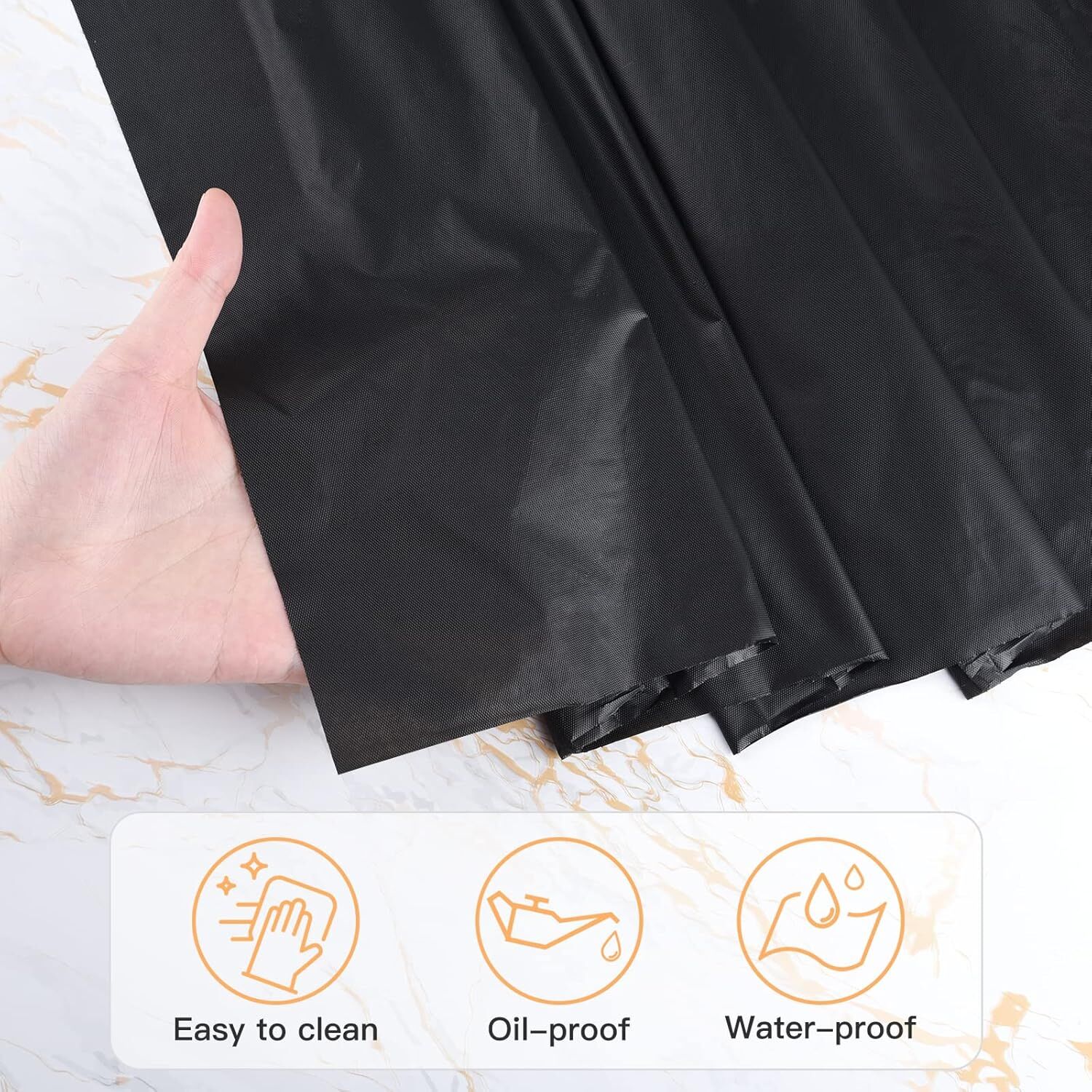 Premium Reusable Plastic Party Tablecloth - Black, 137 x 274cm