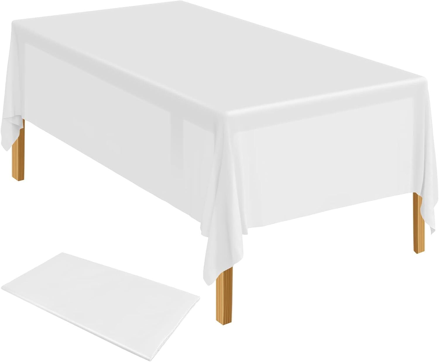 Premium Reusable Plastic Party Tablecloth - White, 137 x 274cm