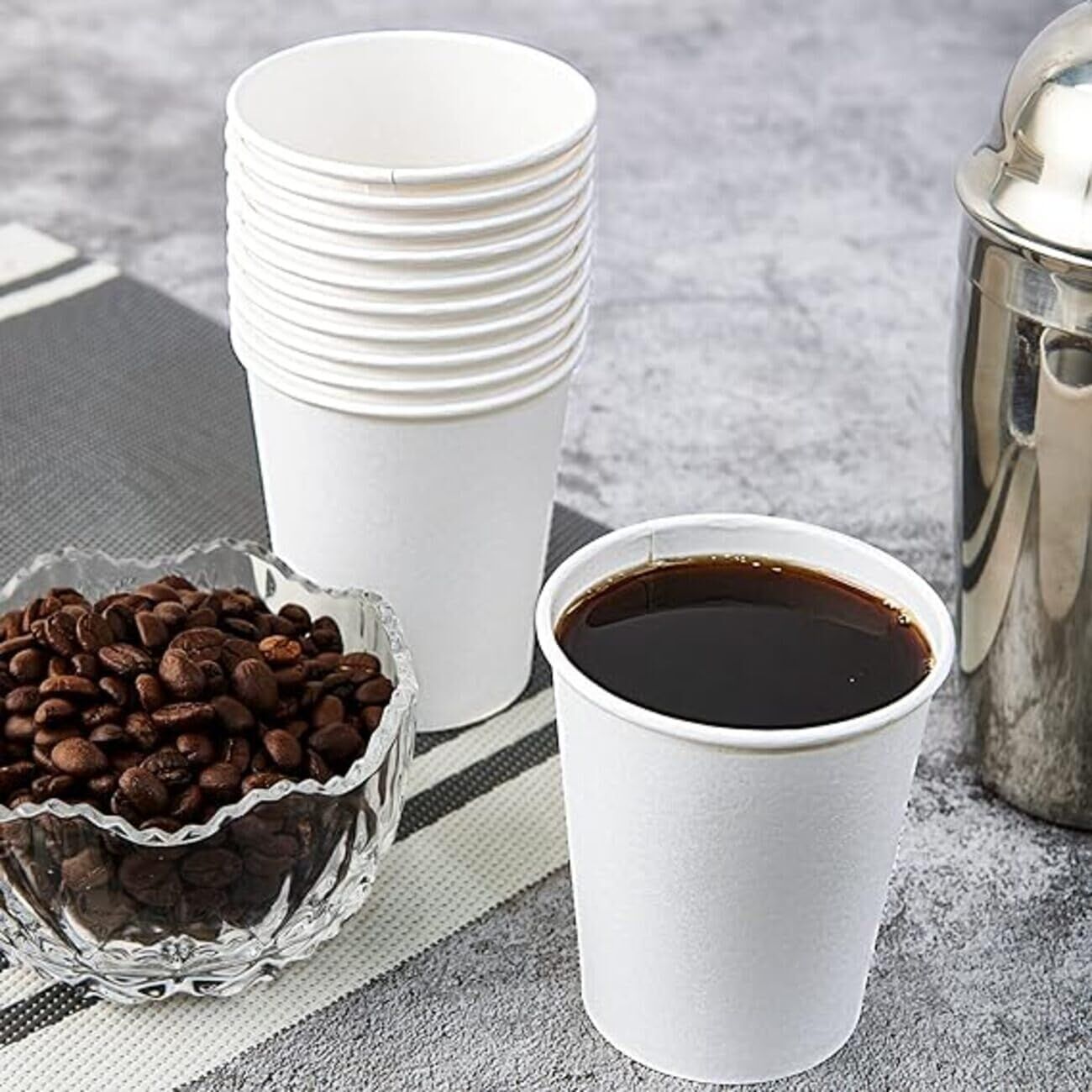 1000pcs 6oz Premium White Paper Coffee Takeaway Cups Bulk - SuperSaverAU - view 3