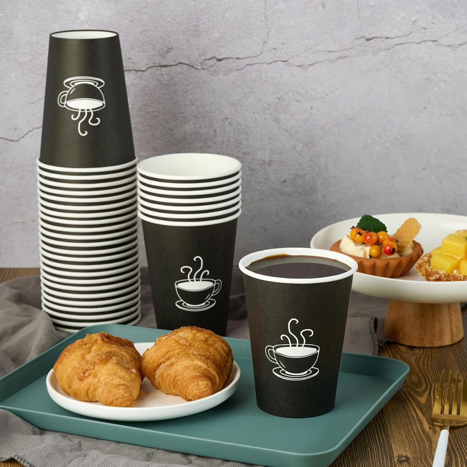 540x Disposable Coffee Cups with Lids 8oz Strong Takeaway Paper Take Away Bulk - SuperSaverAU - view 2