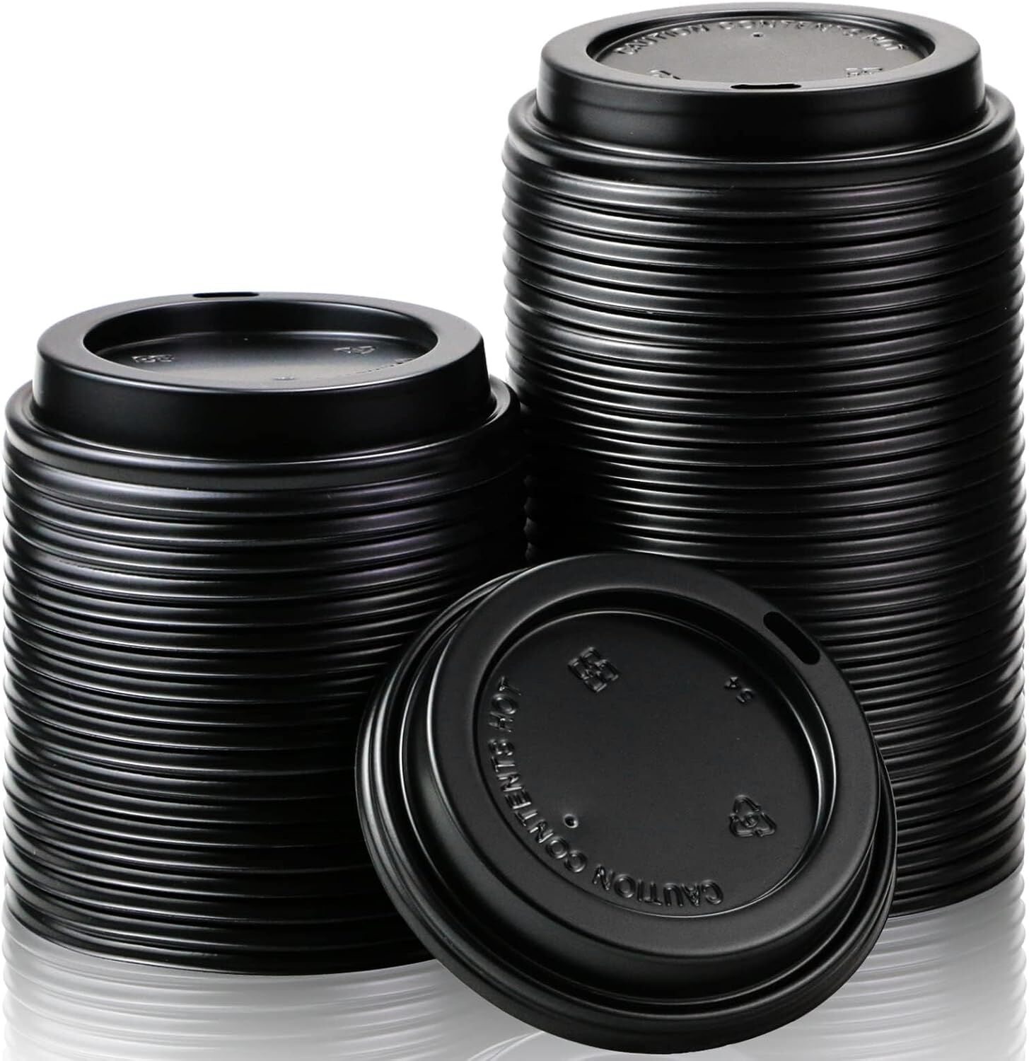 1000x 90mm Plastic Coffee Cup Lids for 12oz / 16oz Cups Dome Style - Black - SuperSaverAU - view 1