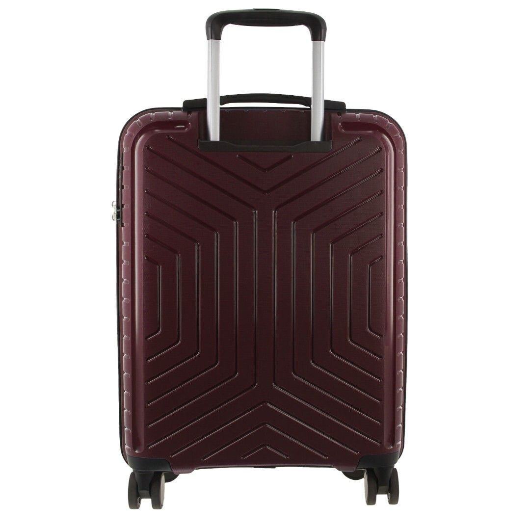 Pierre Cardin x Milleni 3 Piece Hardshell Luggage Set - Burgundy/White