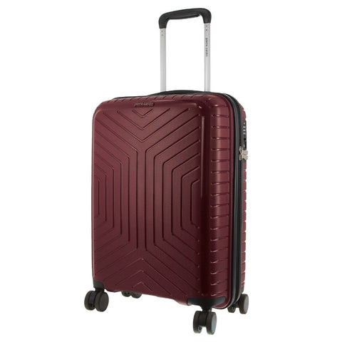 Pierre Cardin x Milleni 3 Piece Hardshell Luggage Set - Burgundy/White