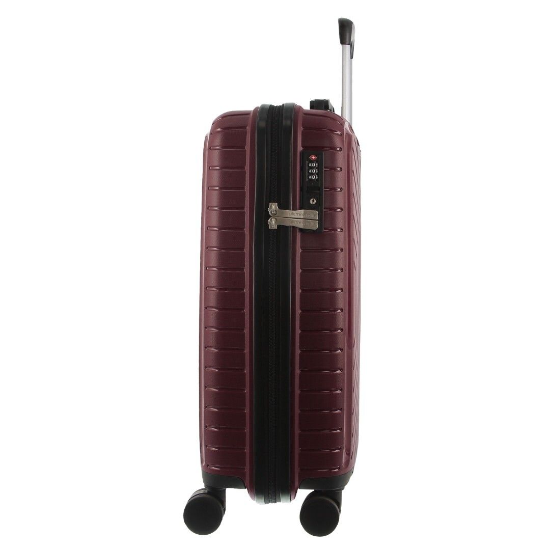 Pierre Cardin x Milleni 3 Piece Hardshell Luggage Set - Burgundy/White