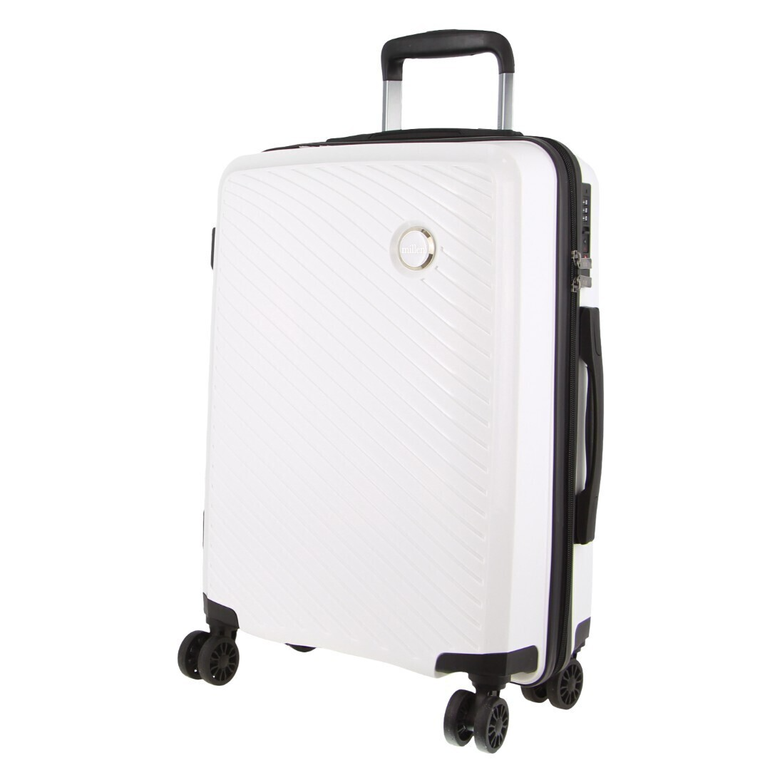 Pierre Cardin x Milleni 3 Piece Hardshell Luggage Set - Burgundy/White