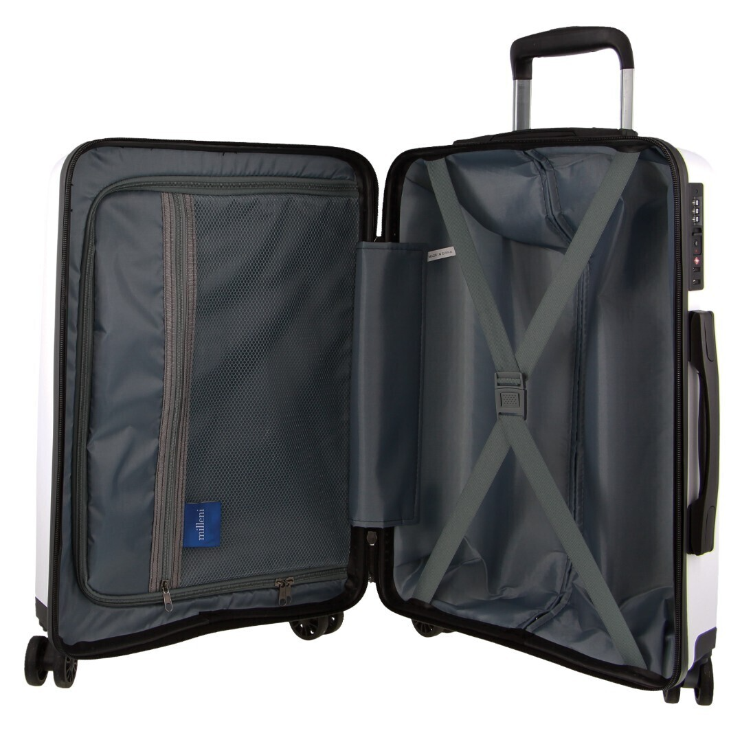Pierre Cardin x Milleni 3 Piece Hardshell Luggage Set - Burgundy/White