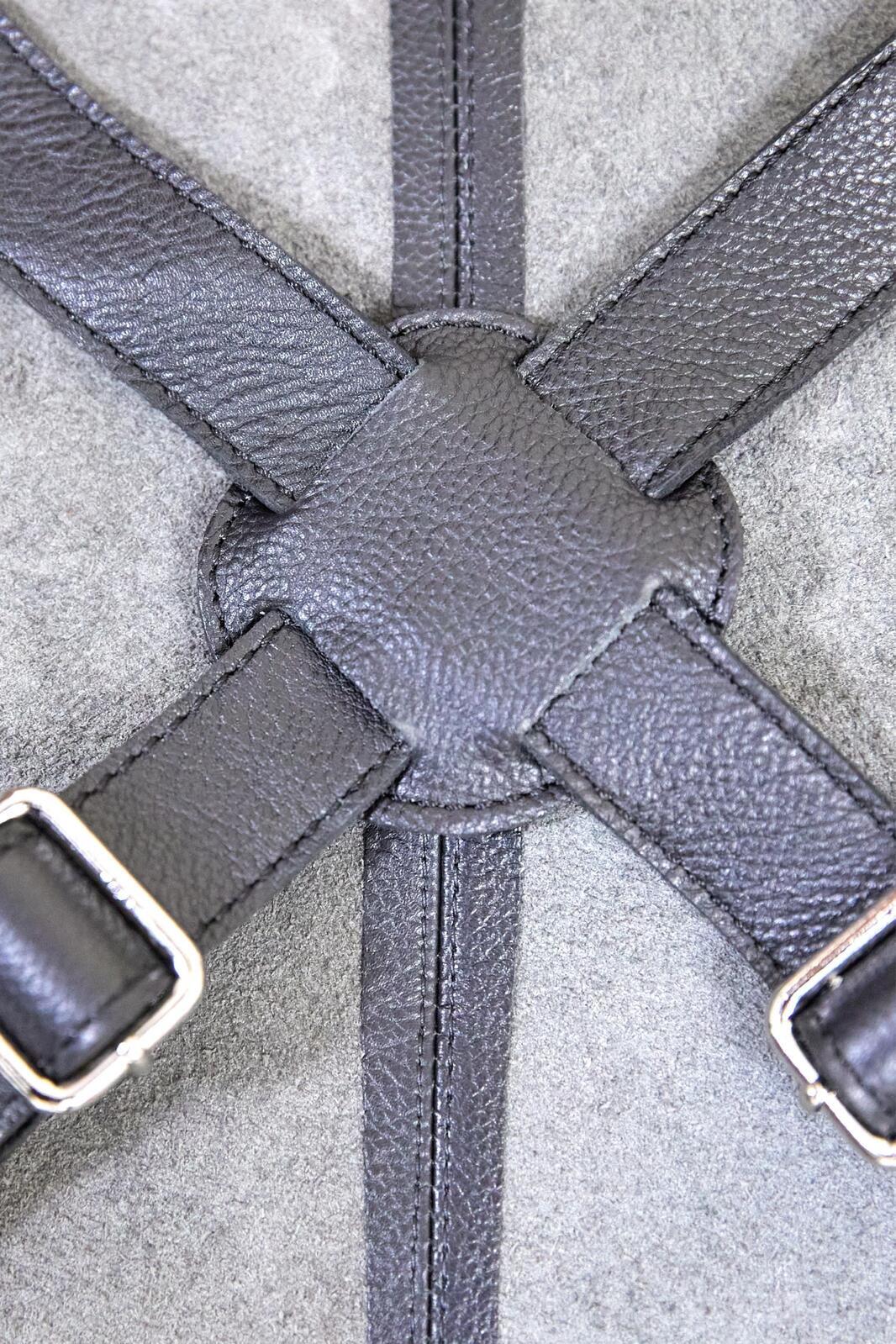 Pierre Cardin Professional Leather Apron with 2 Front Pockets - Black