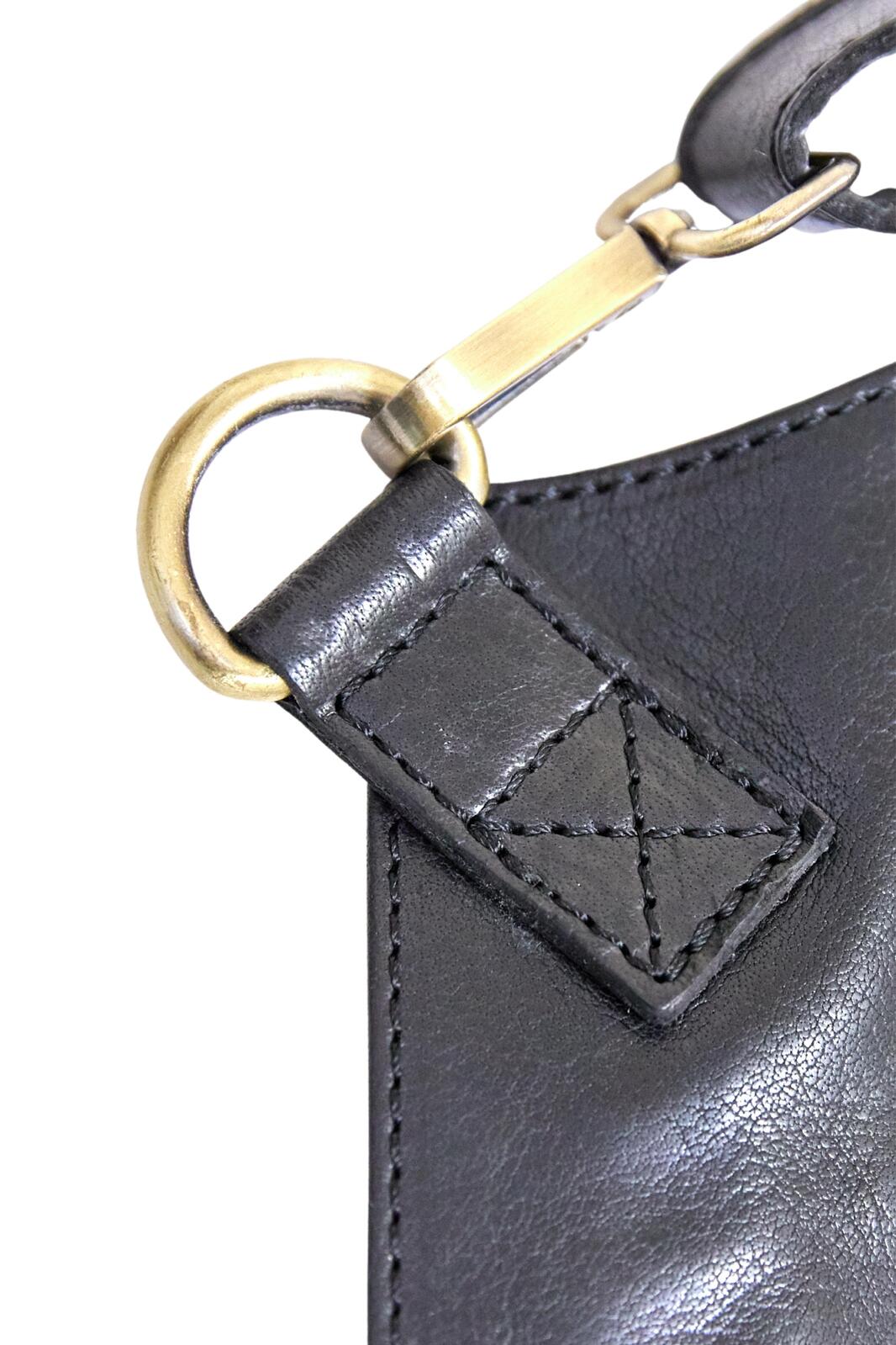 Pierre Cardin Professional Leather Apron with 2 Front Pockets - Black