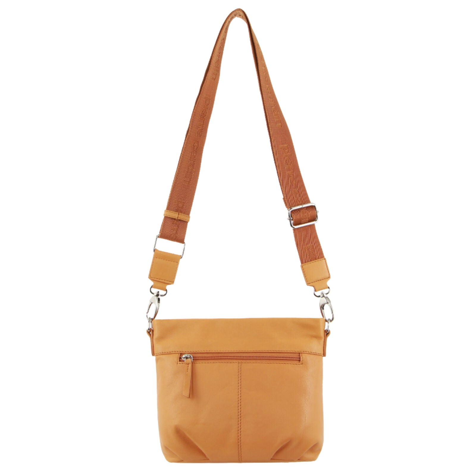 Pierre Cardin Leather Crossbody Bag with Shoulder Strap - Apricot