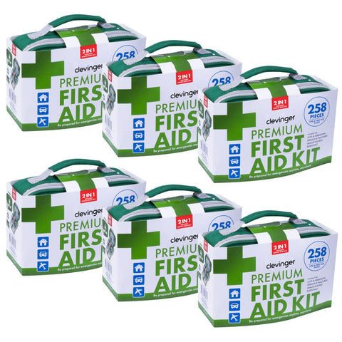 Premium 258-Piece First Aid Kit 6 Pack ARTG Registered Emergency Travel Set