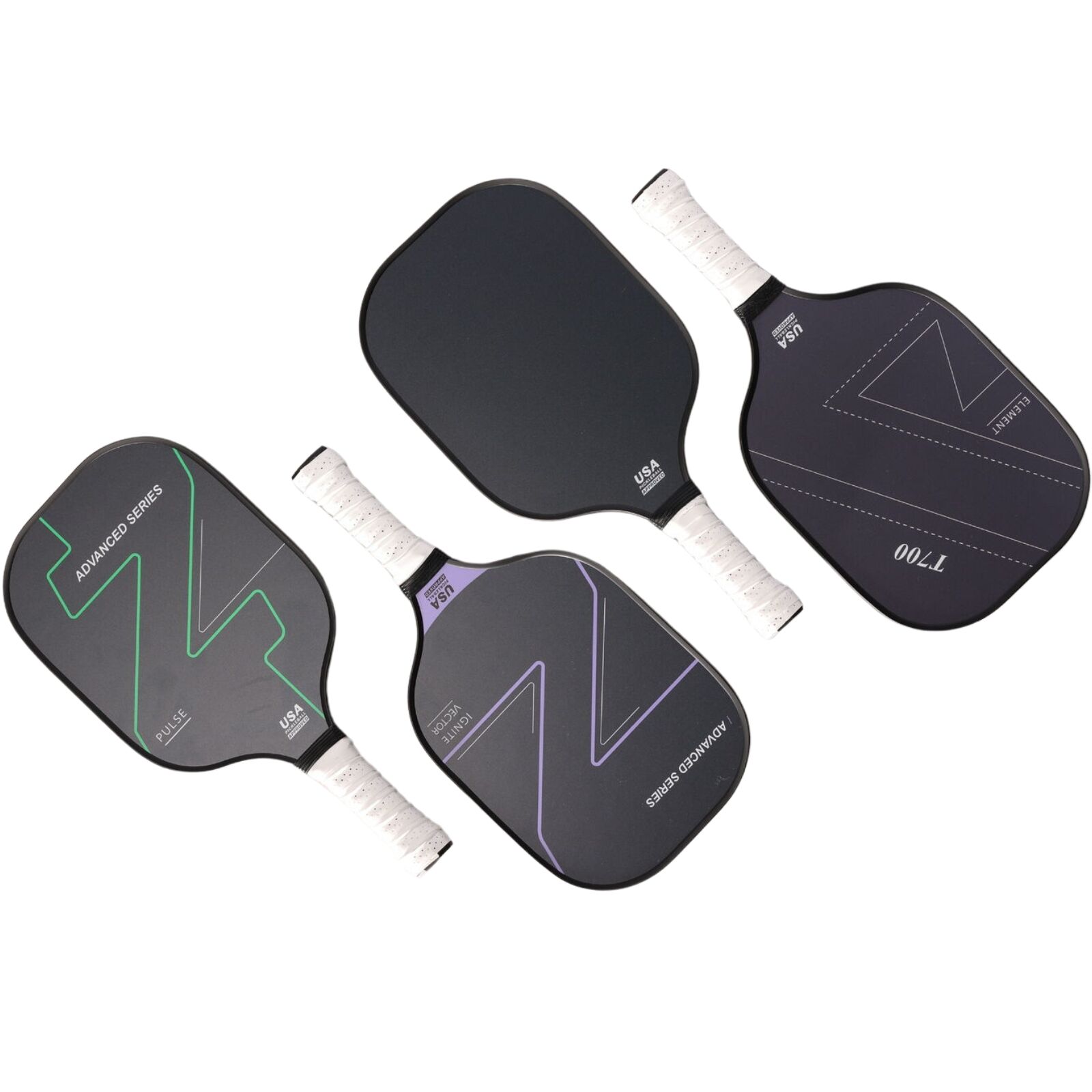 Premium 4x Graphite Carbon Fiber Pickleball Paddles with Cushioned Grip