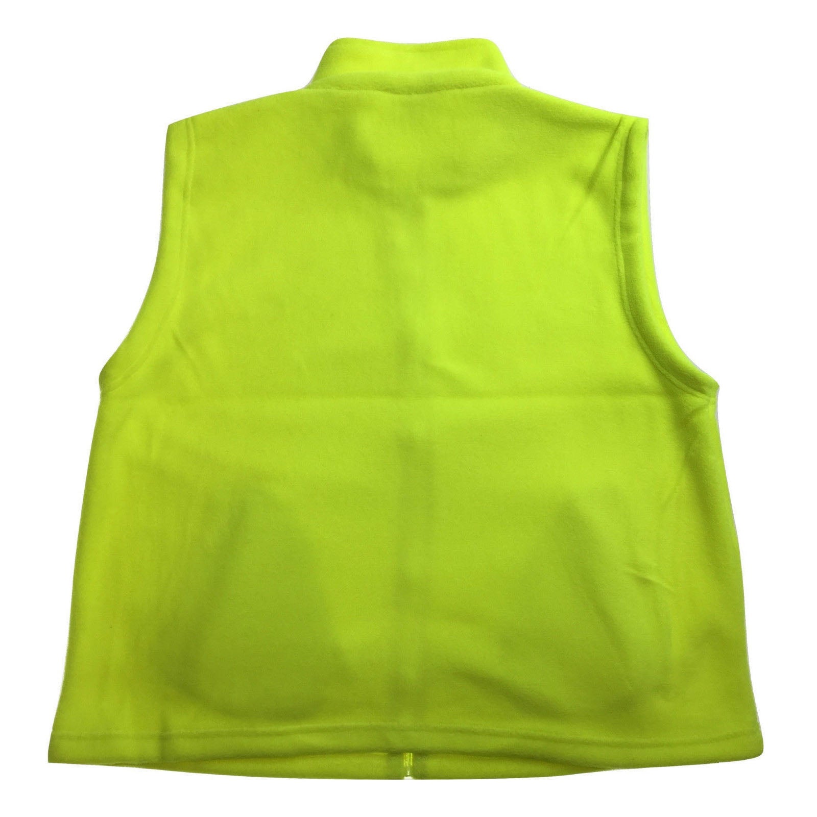 Premium Hi Vis Polar Fleece Vest with Full Zip - Fluro Yellow, XL