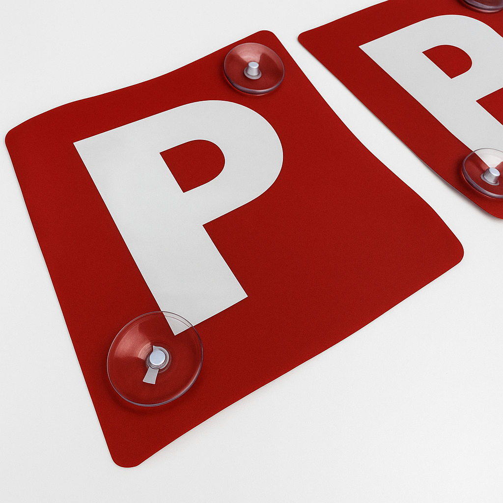 Premium VIC WA Red P Plates with Suction Cups 2 Pack