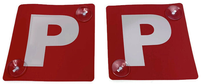 Premium VIC WA Red P Plates with Suction Cups 2 Pack