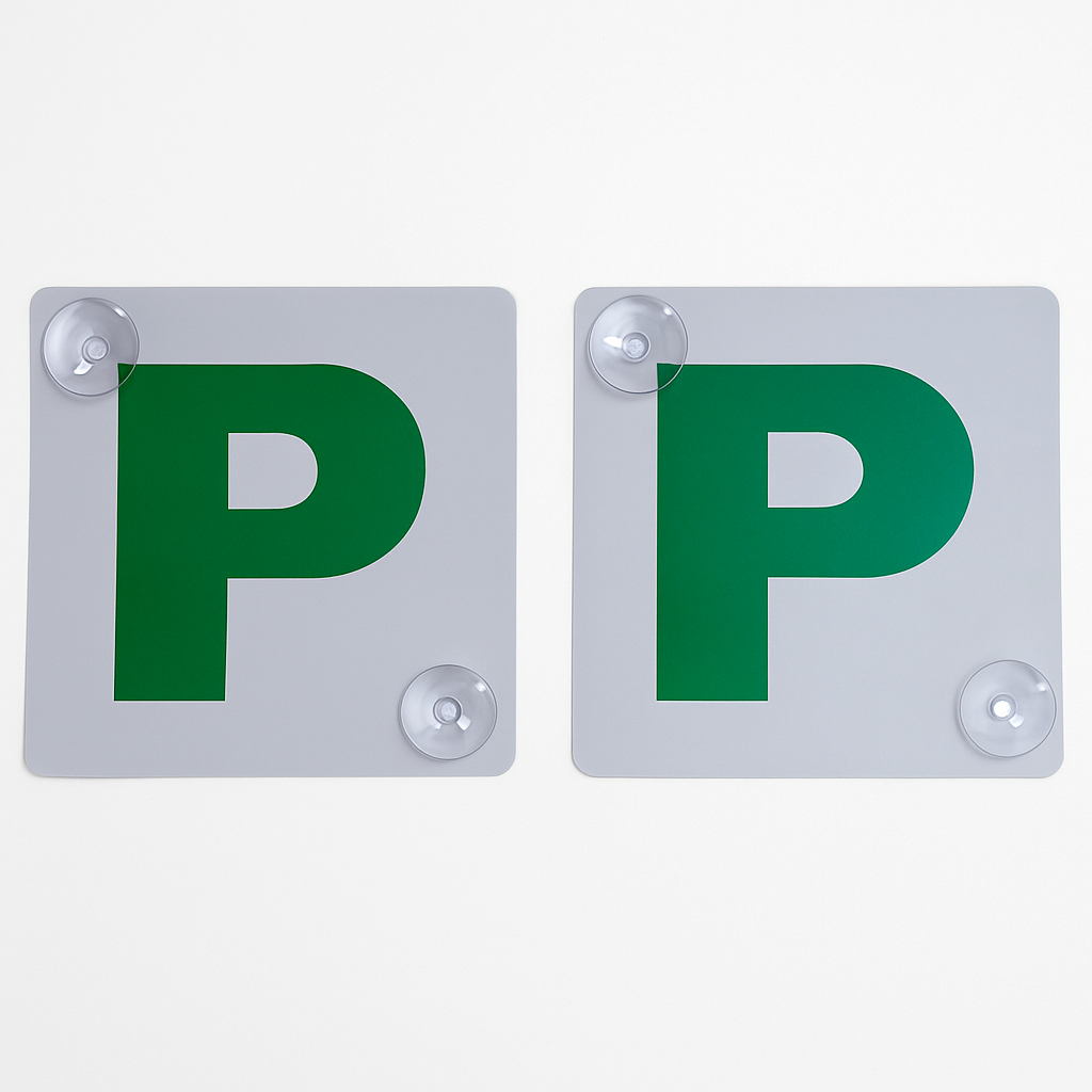 Premium NSW Green P Plates with Suction Cups 2 Pack