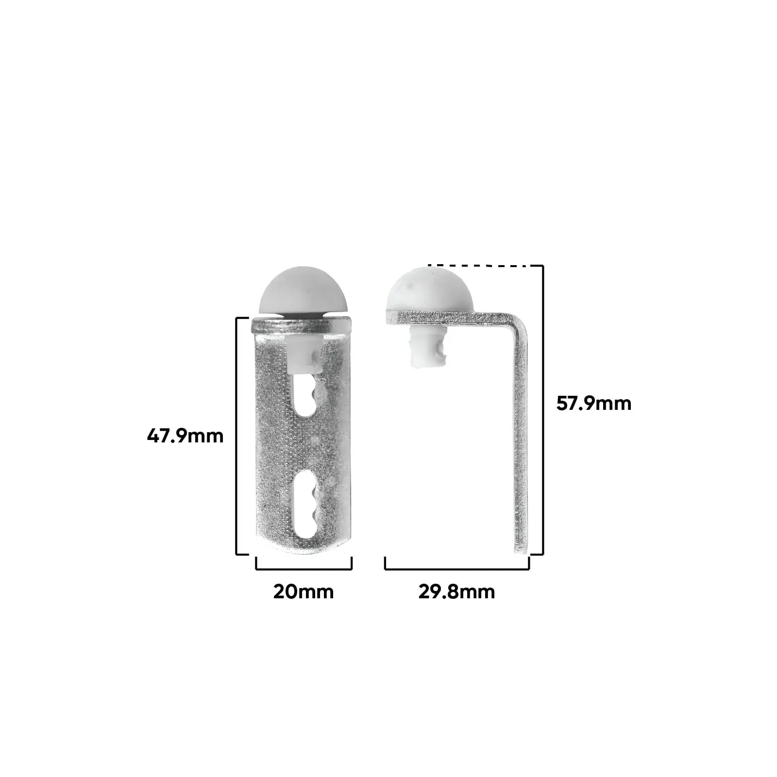 Rolltrak Sliding Door Stop – Metal Bracket & Rubber Stop 2 Pack