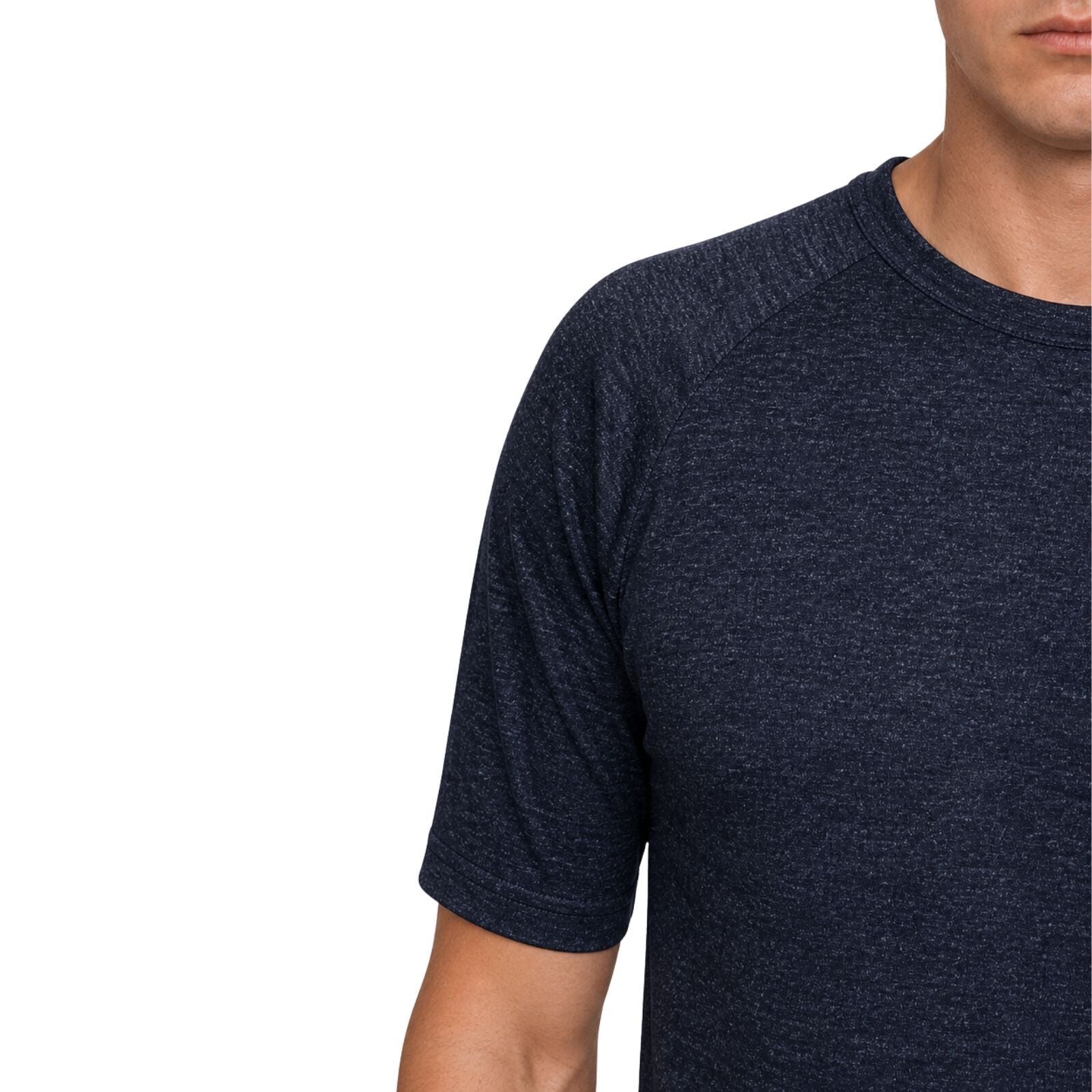 Premium Men's Black Merino Wool Blend Short Sleeve Thermal Top XXL