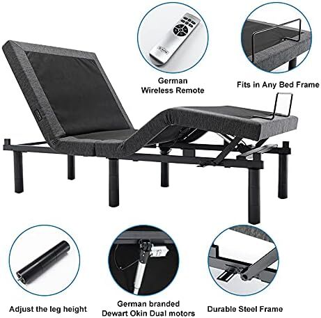 S*MAX Queen Adjustable Zero Gravity Bed Frame Grey with Dual Motors USB Ports