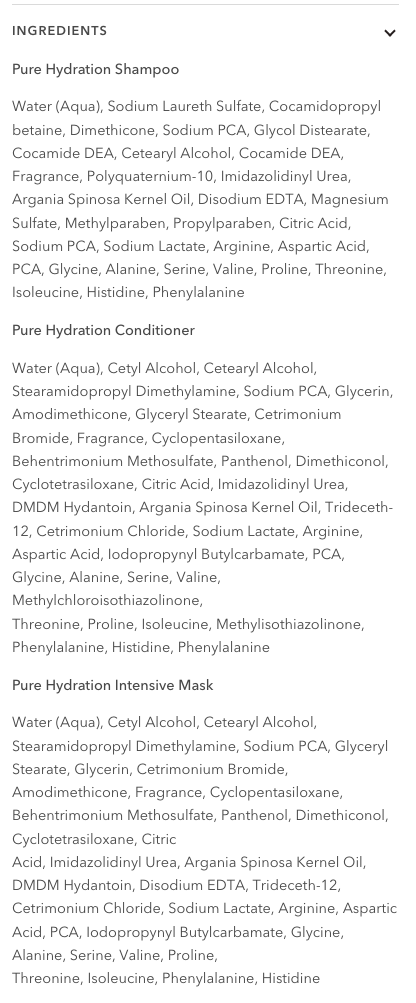 Terre A Mer Pure Hydration Keratin Aftercare Travel Kit 4 Piece Hair Care Set