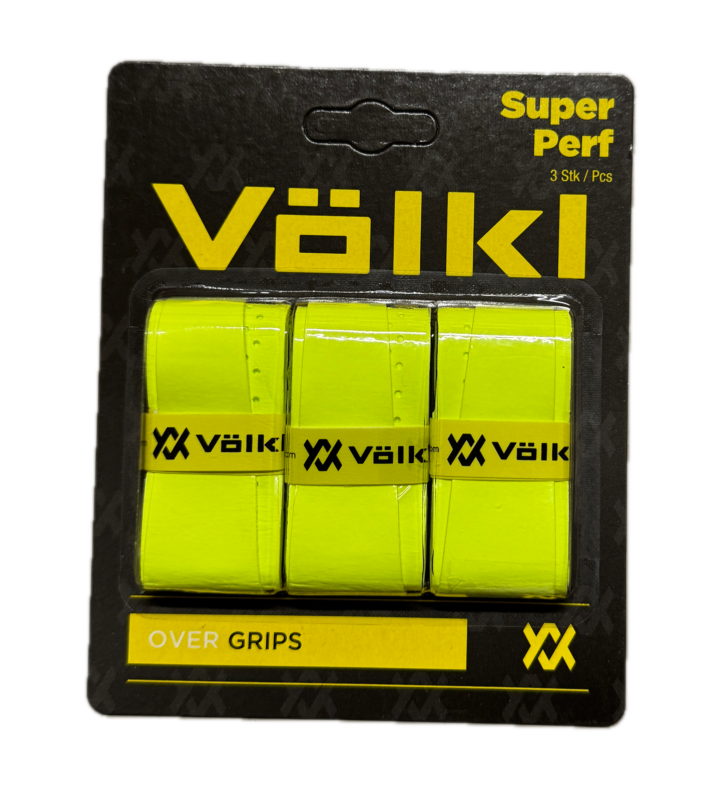 Volkl Super Perf Over Grip Neon Yellow Overgrip Tennis Squash Badminton - 3 Pack - SuperSaverAU - view 2