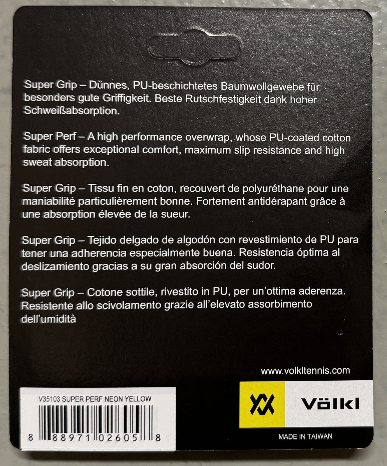 Volkl Super Perf Over Grip Neon Yellow Overgrip Tennis Squash Badminton - 3 Pack - SuperSaverAU - view 3