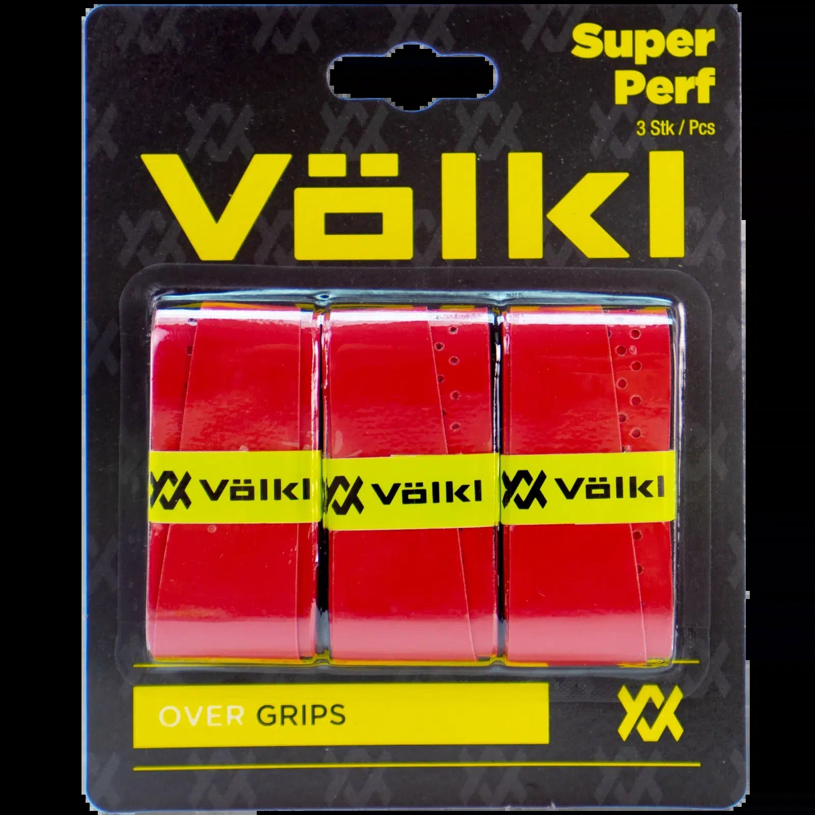 Volkl Super Perf Ultra-Thin High Tack Overgrips - Red, 3 Pack