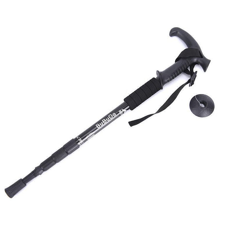 HIKING TREKKING POLE Antishock Adjustable Cane 27.5" to 55.5" Black - SuperSaverAU - view 1