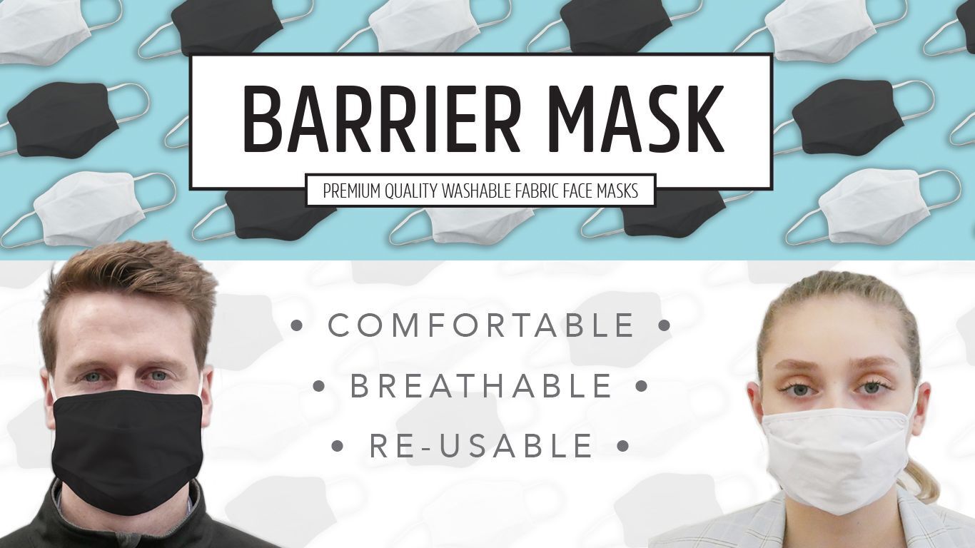 Tigerplast 3 Layer Washable Fabric Face Masks - Black, 3 Pack