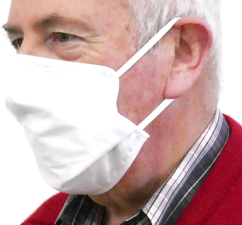 TIGERPLAST Fabric Face Mask Washable Reusable Mask Protect Anti-Microbial Mouth Cover - White - SuperSaverAU - view 1